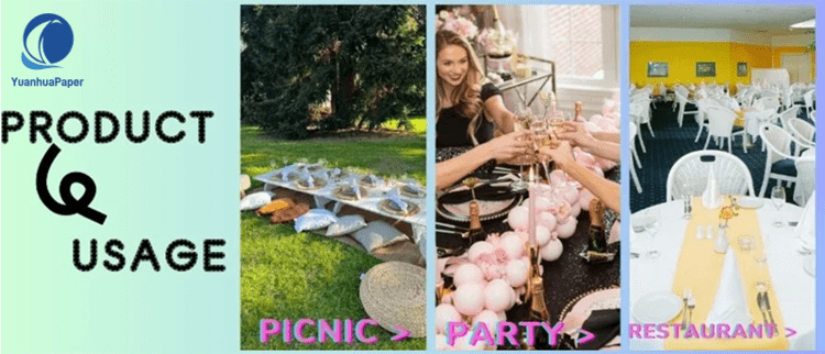 Guardanapos de papel de marca própria kraft marrom Guardanapos para jantar Festival de festa de casamento