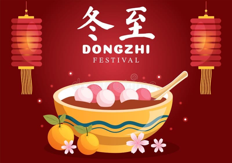dongzhi winter solstice festival template hand drawn cartoon flat illustration family enjoying chinese food tangyuan 258752270